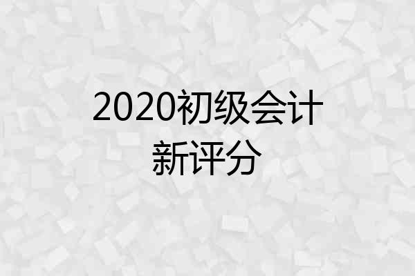 2020初级会计新评分
