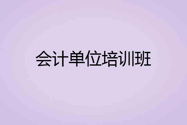 会计单位培训班