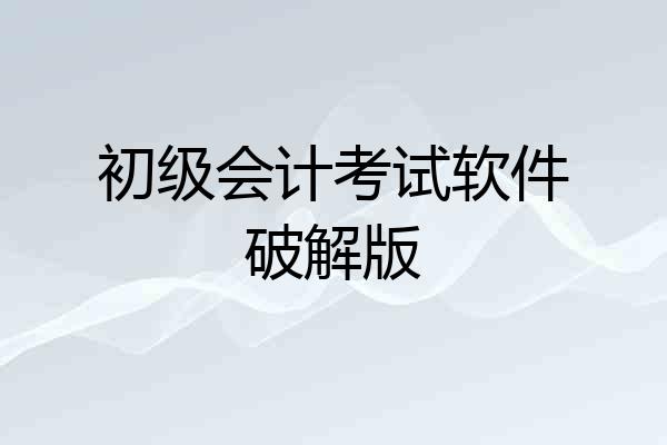 初级会计考试软件破解版