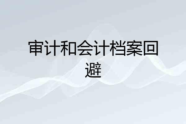 审计和会计档案回避