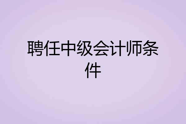 聘任中级会计师条件