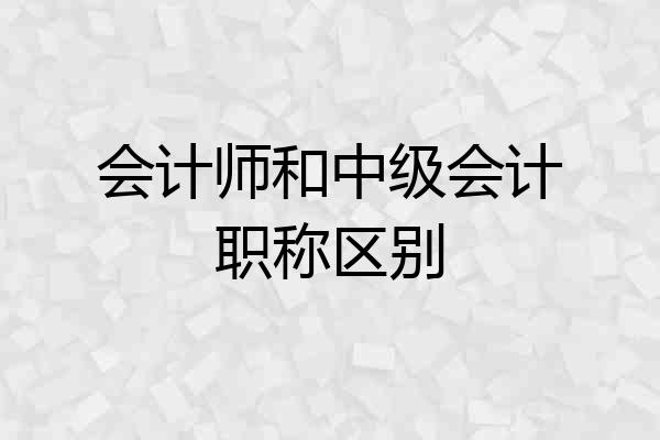 会计师和中级会计职称区别