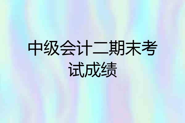 中级会计二期末考试成绩