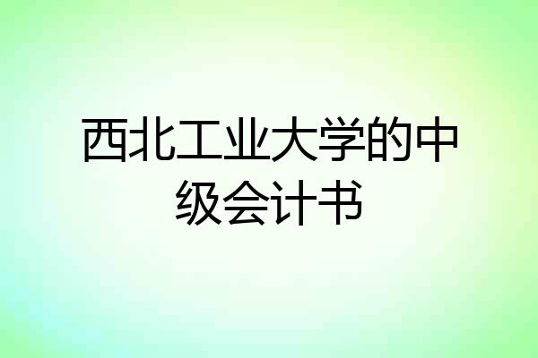 西北工业大学的中级会计书