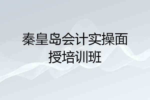 秦皇岛会计实操面授培训班