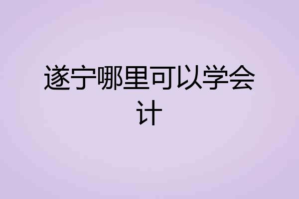 遂宁哪里可以学会计