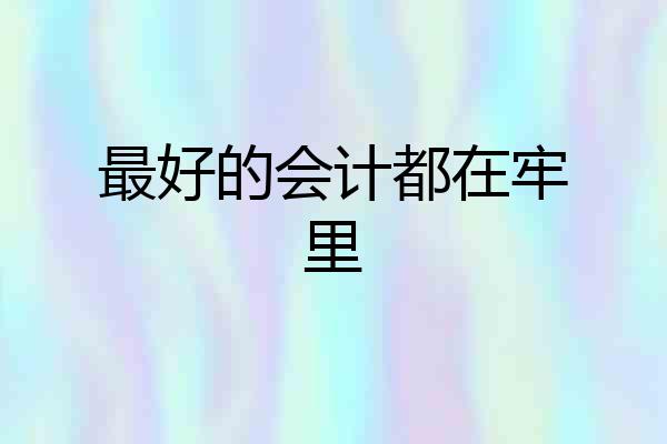 最好的会计都在牢里