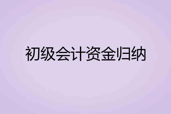 初级会计资金归纳