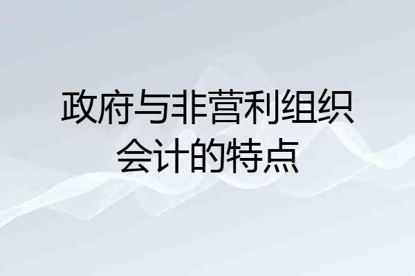 政府与非营利组织会计的特点