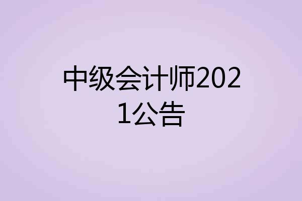 中级会计师2021公告