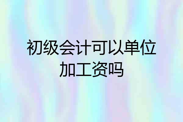 初级会计可以单位加工资吗