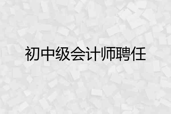 初中级会计师聘任