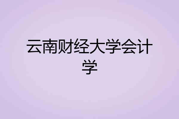 云南财经大学会计学