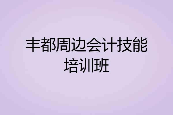丰都周边会计技能培训班