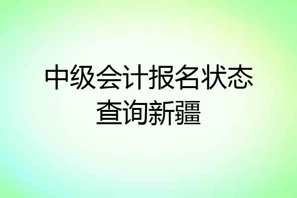 中级会计报名状态查询新疆