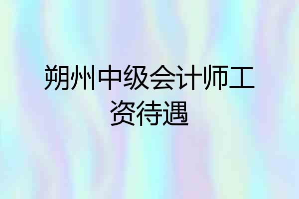 朔州中级会计师工资待遇
