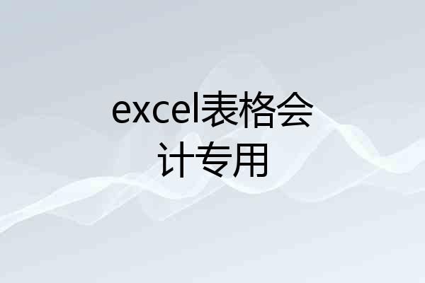 excel表格会计专用