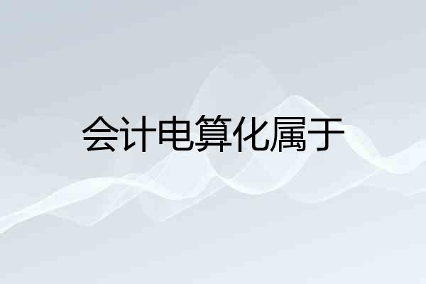 会计电算化属于