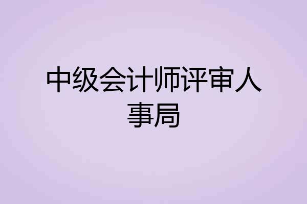 中级会计师评审人事局