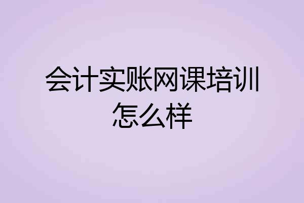会计实账网课培训怎么样