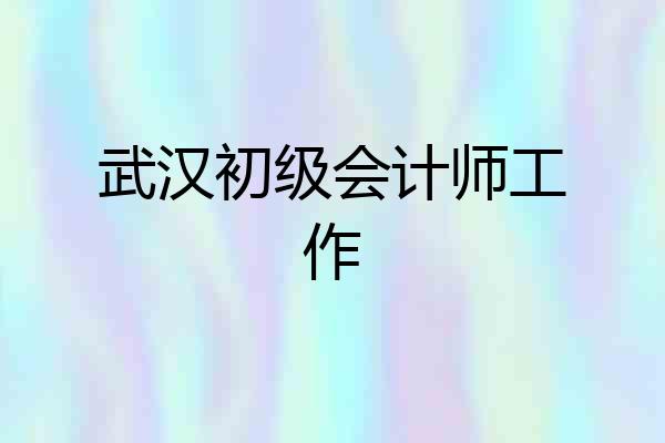 武汉初级会计师工作