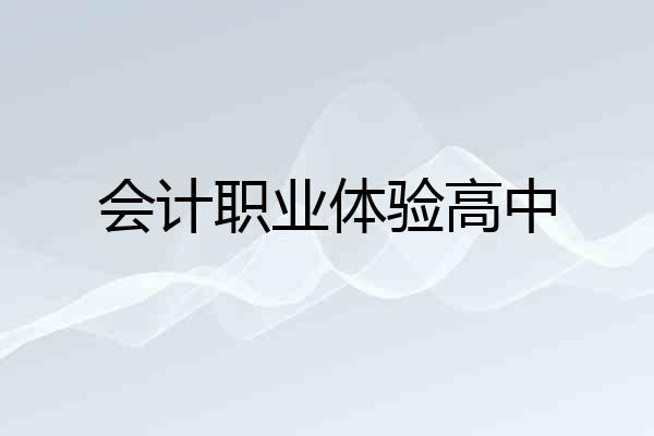 会计职业体验高中