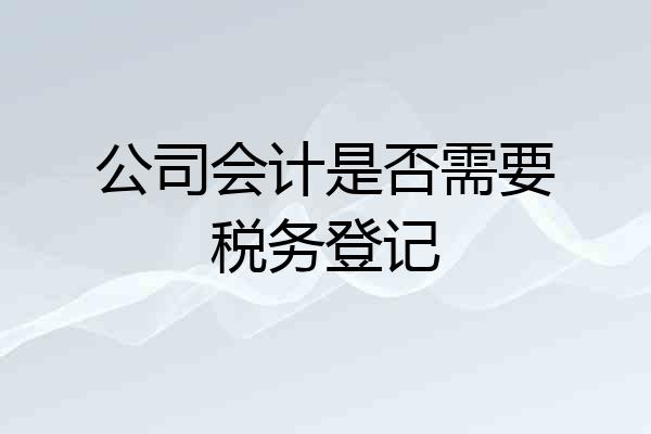 公司会计是否需要税务登记
