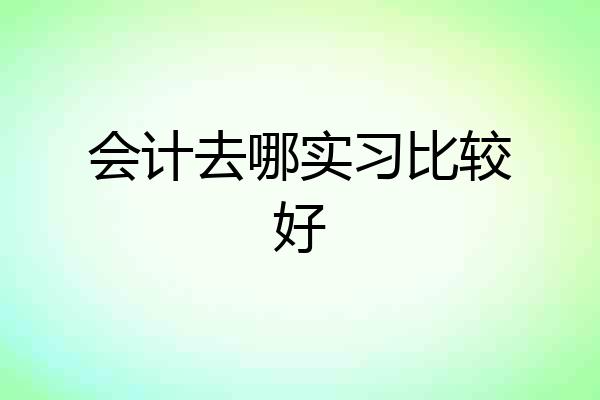 会计去哪实习比较好