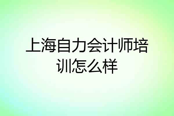 上海自力会计师培训怎么样