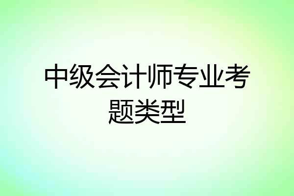 中级会计师专业考题类型