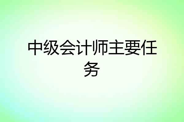 中级会计师主要任务