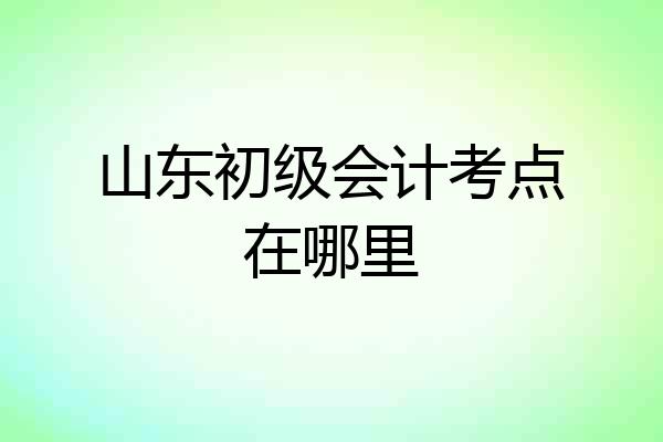 山东初级会计考点在哪里