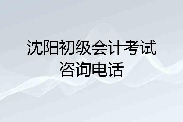 沈阳初级会计考试咨询电话