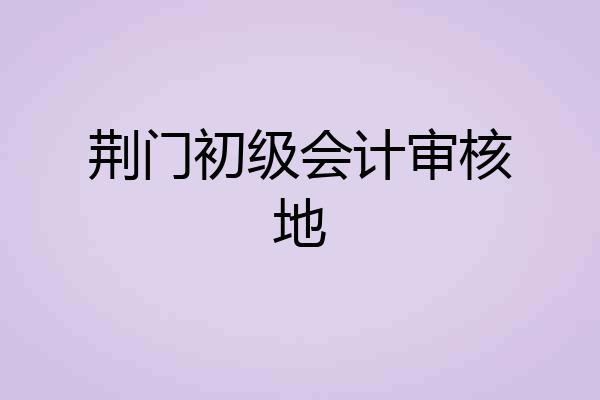 荆门初级会计审核地