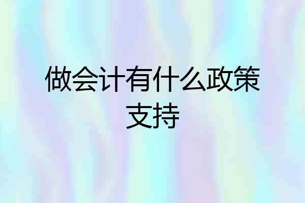 做会计有什么政策支持