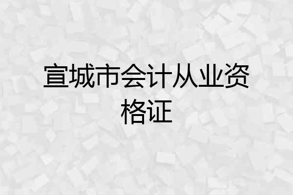宣城市会计从业资格证