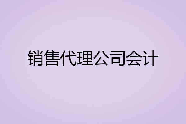 销售代理公司会计