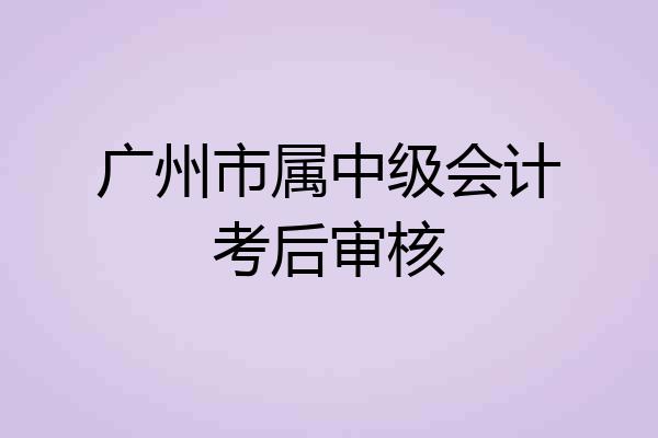 广州市属中级会计考后审核