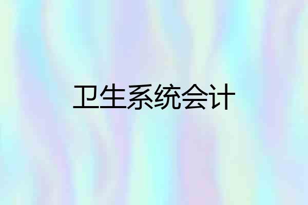 卫生系统会计