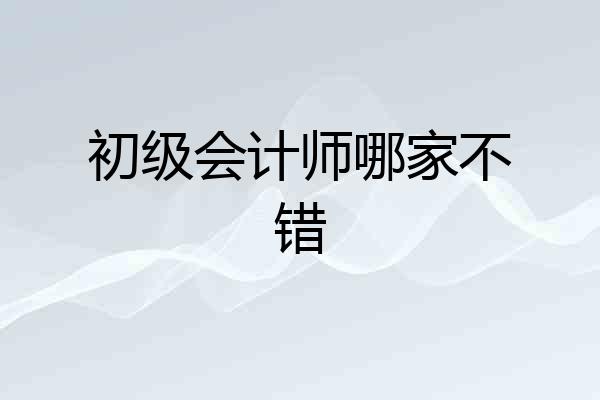 初级会计师哪家不错