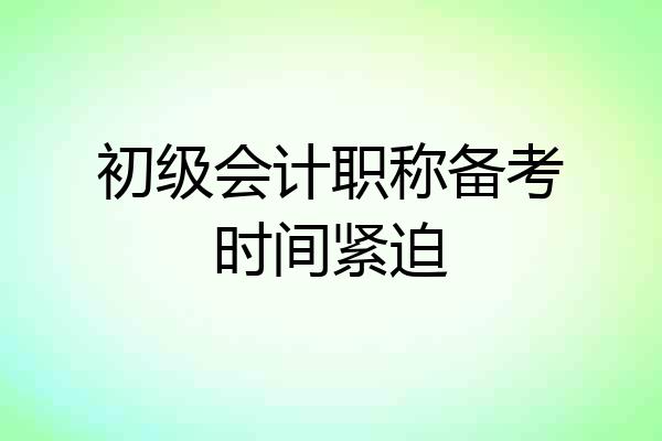 初级会计职称备考时间紧迫