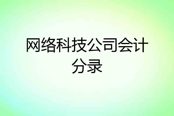 网络科技公司会计分录