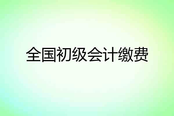 全国初级会计缴费