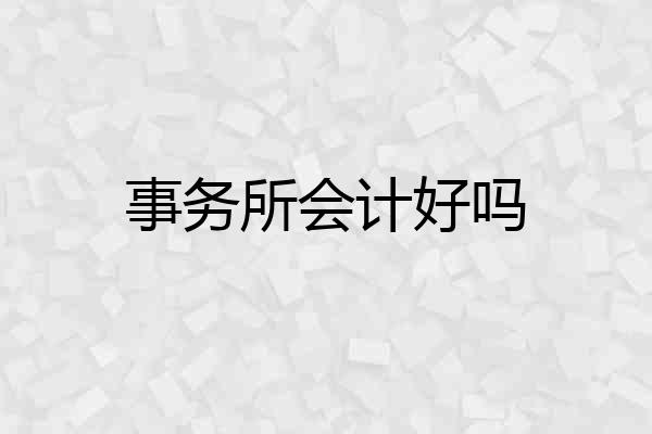 事务所会计好吗