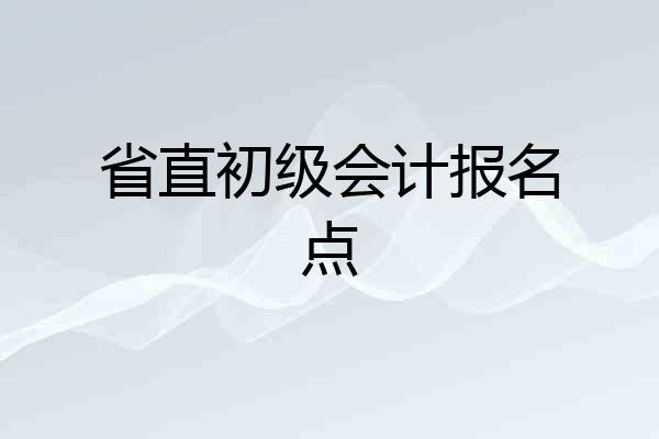 省直初级会计报名点