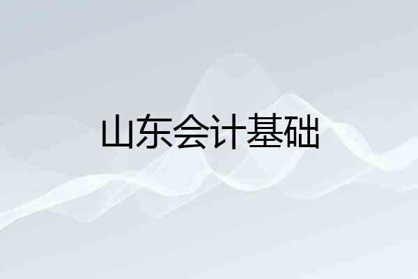 山东会计基础