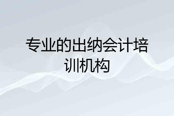 专业的出纳会计培训机构