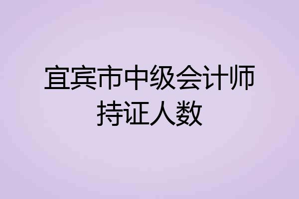 宜宾市中级会计师持证人数