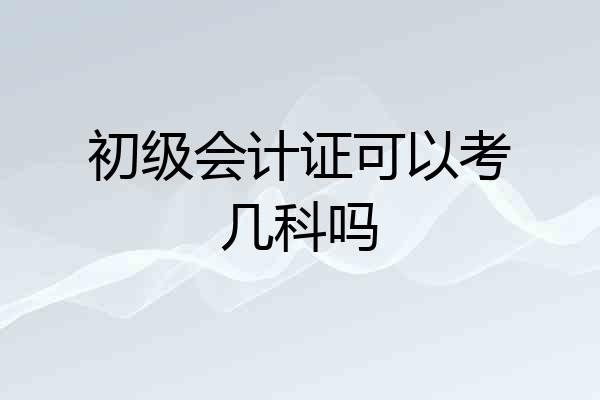 初级会计证可以考几科吗