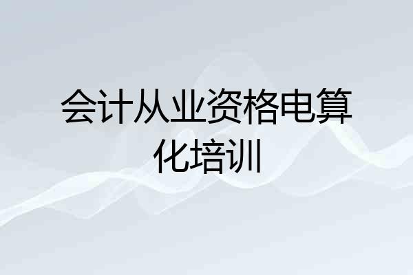 会计从业资格电算化培训